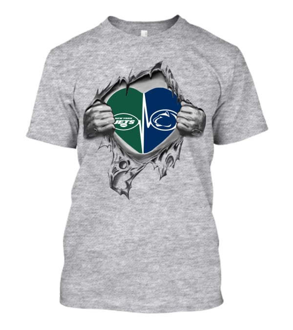 New York Jets Penn State Heart T-Shirt