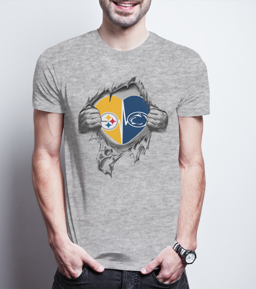 Steelers Penn State Heartbeat Pullover T-Shirt