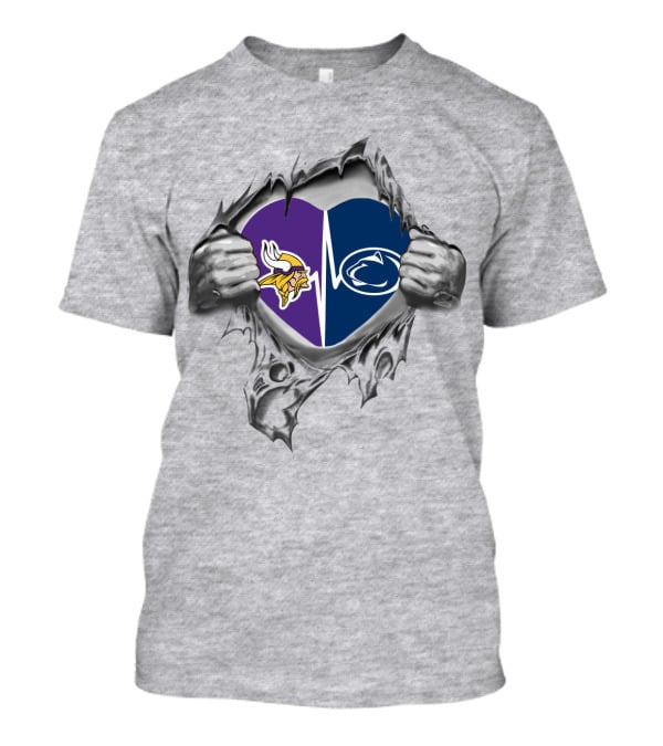 Minnesota Vikings Penn State Heart T-Shirt