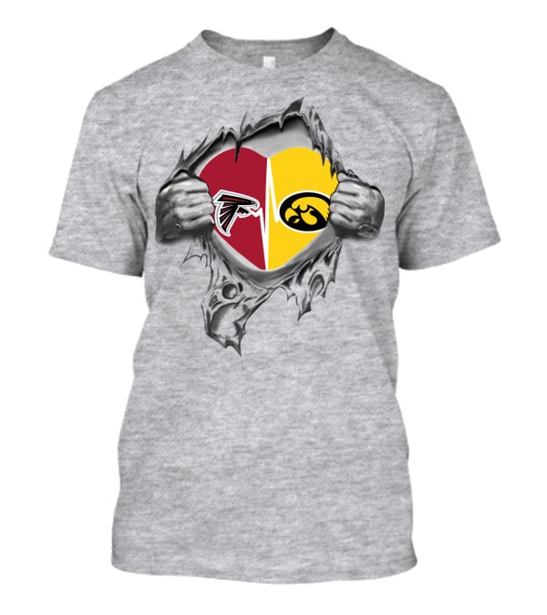 Hawkeyes Falcons Heart Rip T-Shirt