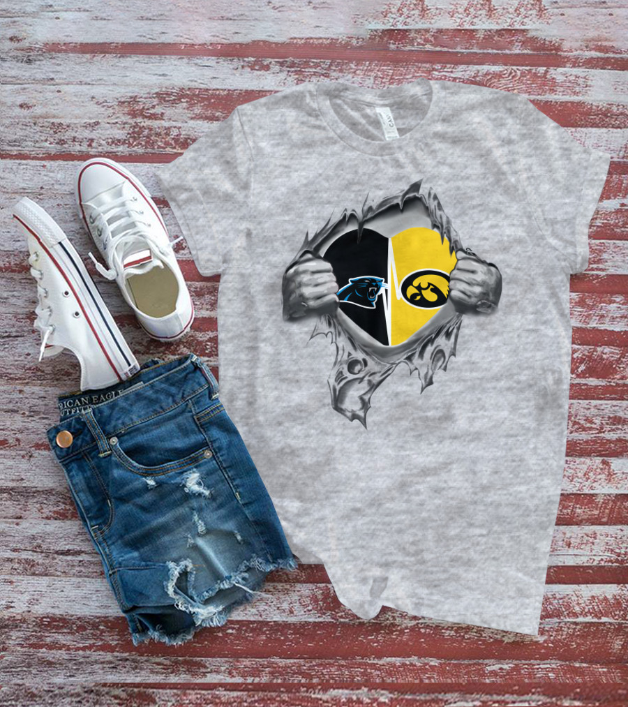 Hawkeyes Panthers Heart Inside Silver Claw Tear T-Shirt