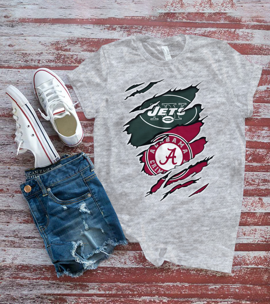 Jets Alabama Crimson Tide Crossover T-Shirt