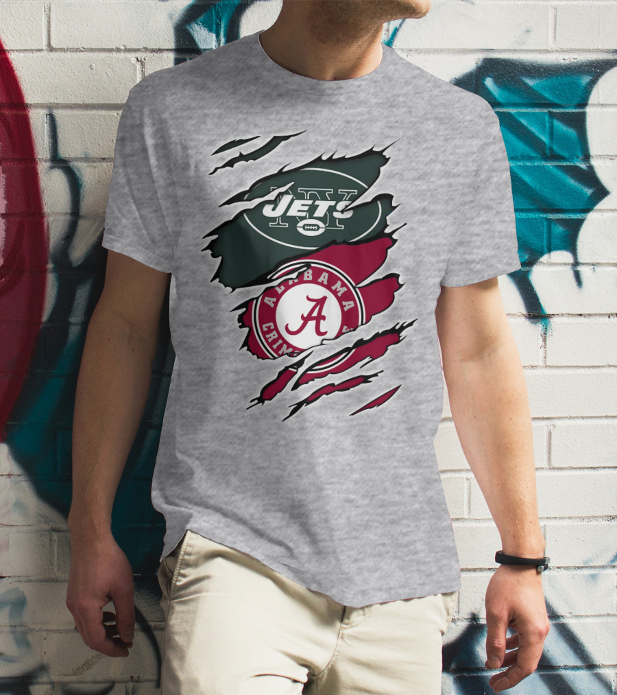 Jets Alabama Crimson Tide Crossover T-Shirt