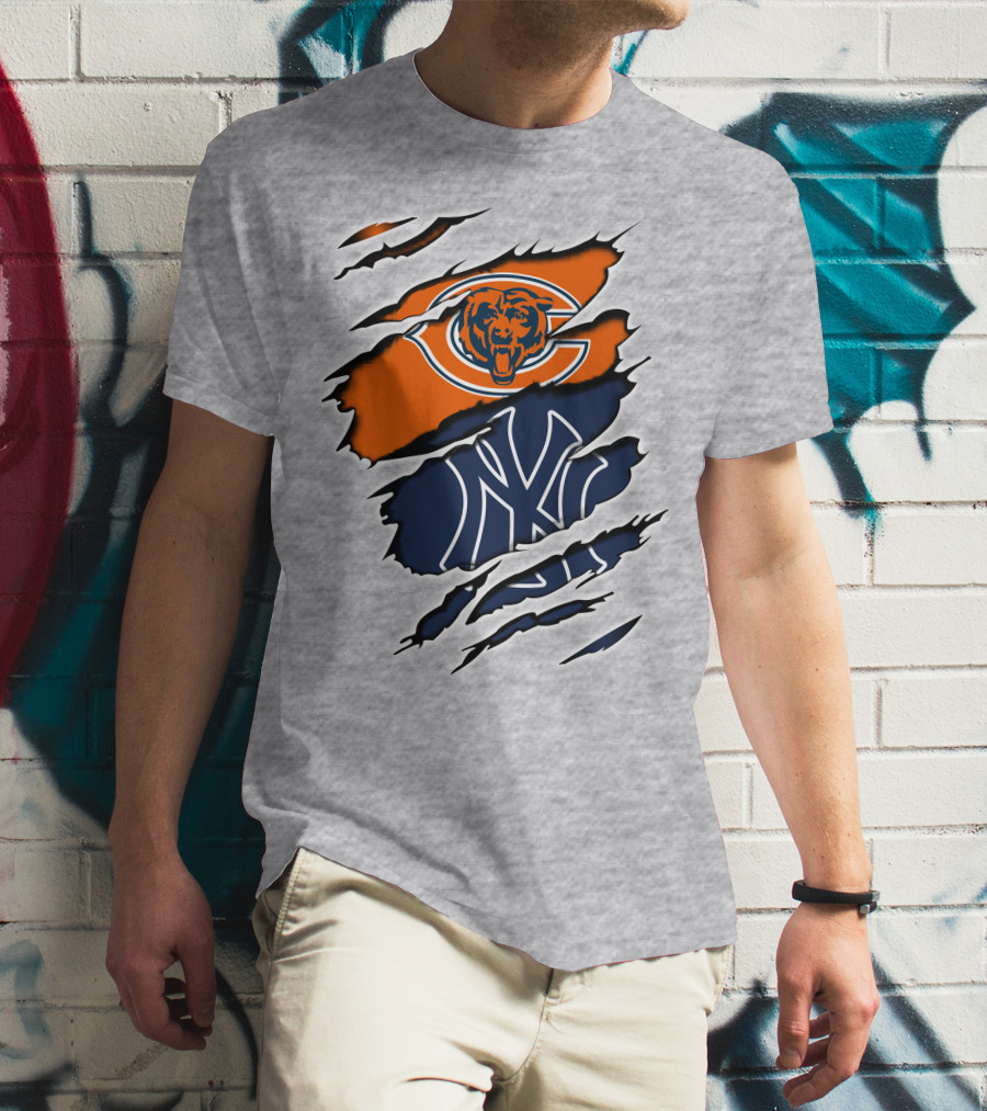 Bears Yankees Yankees Logos Combo T-Shirt