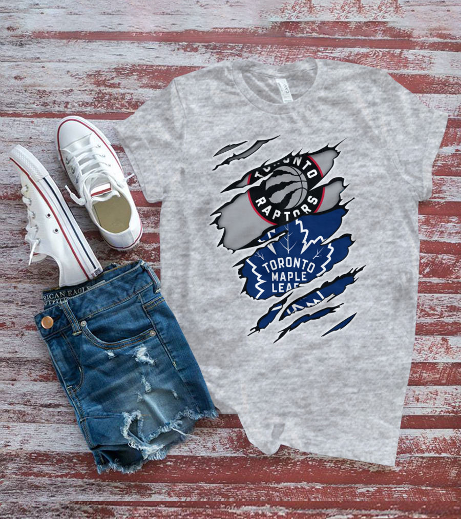 Toronto Raptors Toronto Maple Leafs Logo Mashup T-Shirt