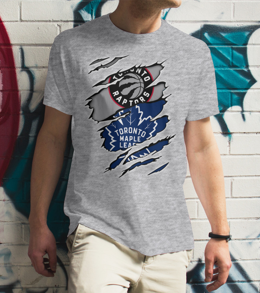 Toronto Raptors Toronto Maple Leafs Logo Mashup T-Shirt