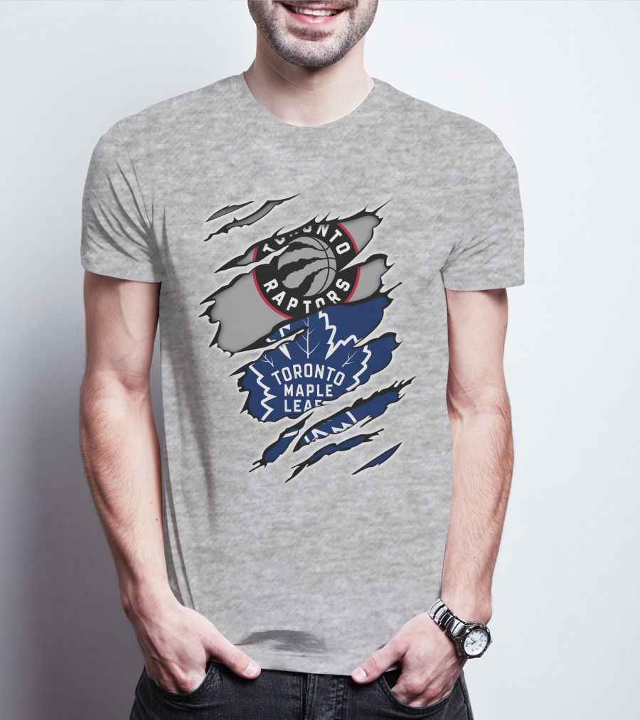 Toronto Raptors Toronto Maple Leafs Logo Mashup T-Shirt