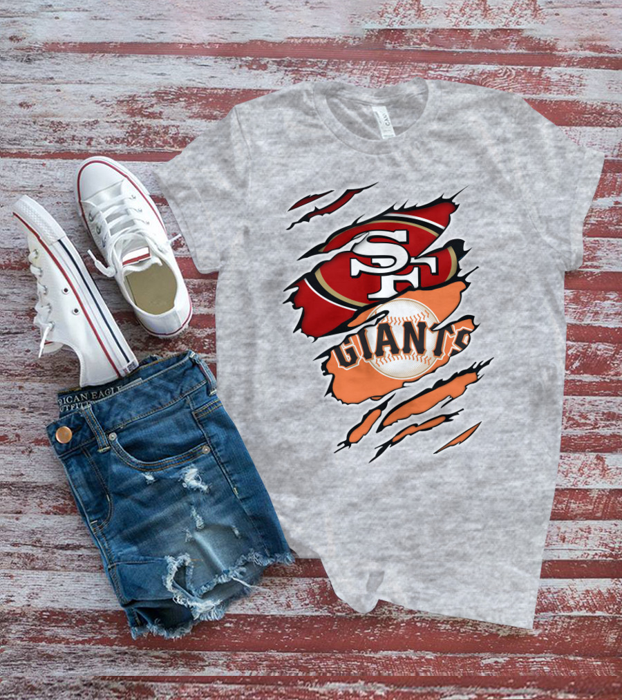 Giants Sf 49ers Baseball Football Combination T-Shirt