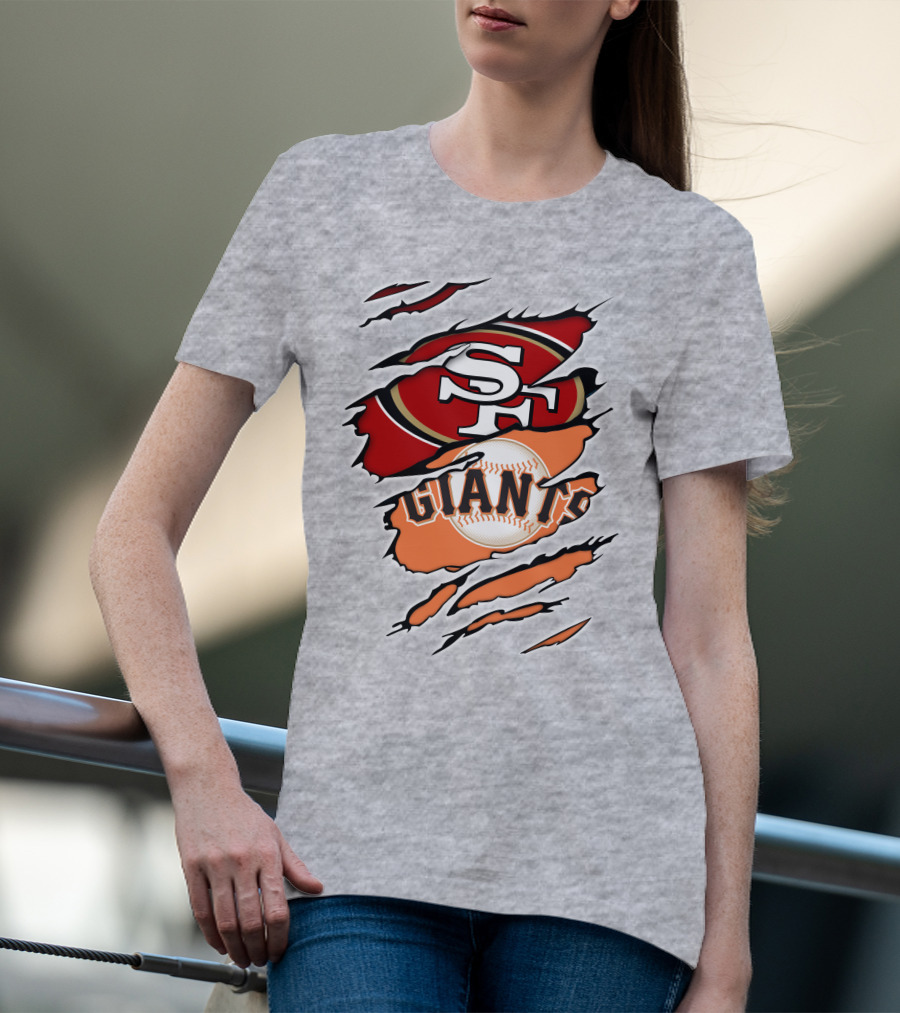 Giants Sf 49ers Baseball Football Combination T-Shirt