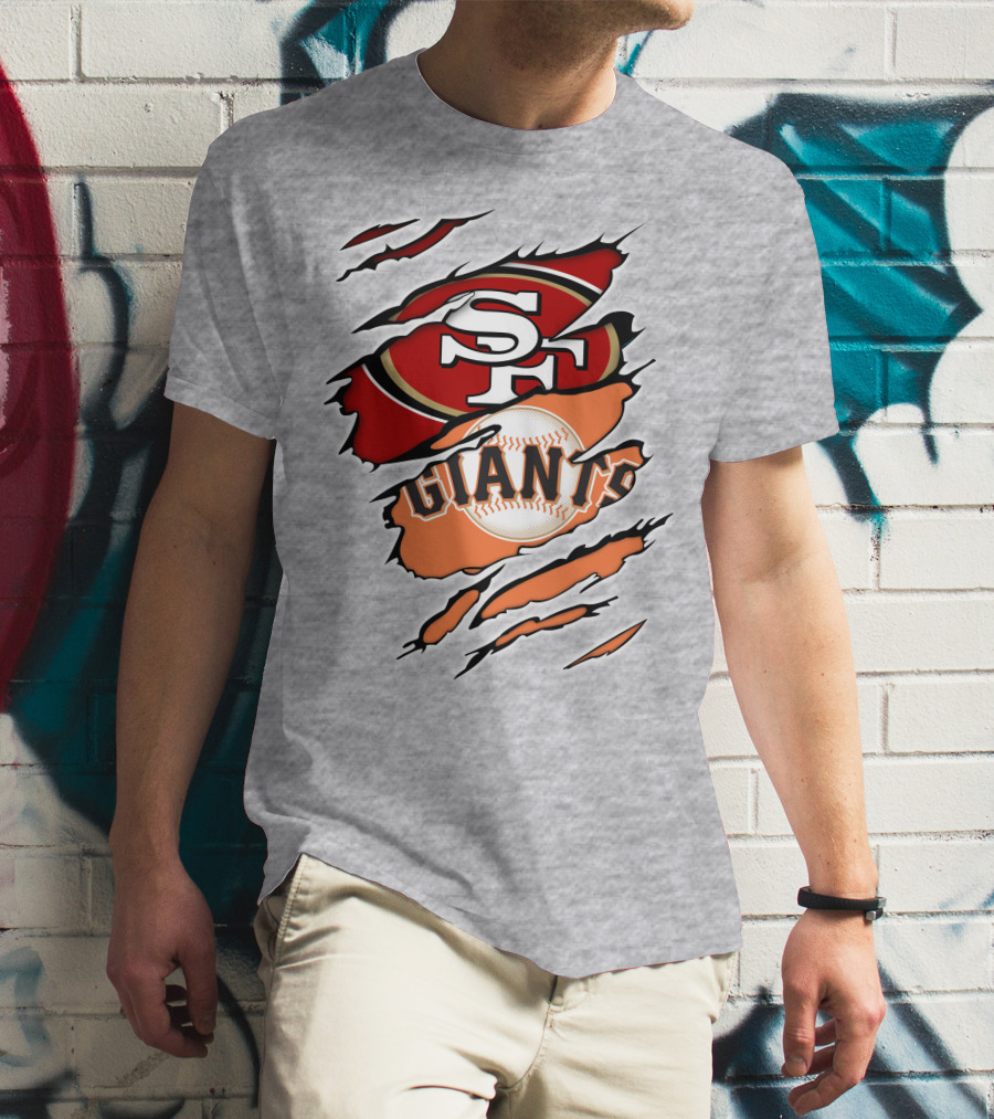 Giants Sf 49ers Baseball Football Combination T-Shirt