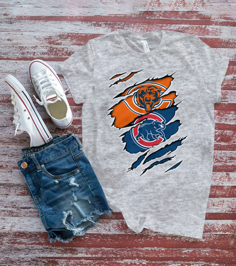 Chicago Bears Cubs Logo Scratch T-Shirt