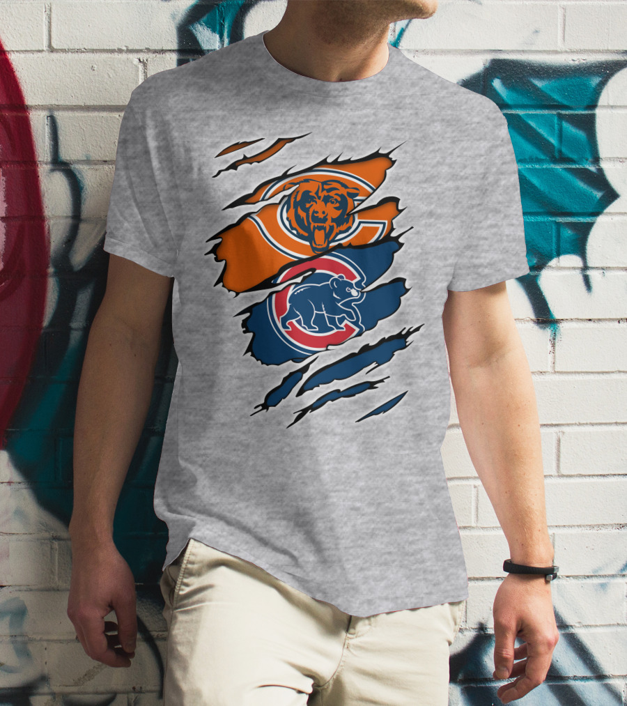 Chicago Bears Cubs Logo Scratch T-Shirt