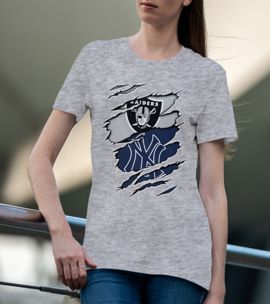Raiders Yankees Collaboration Fan Support T-Shirt