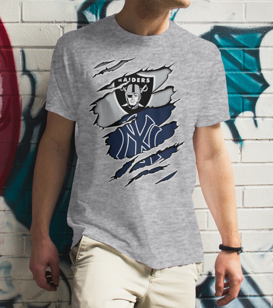 Raiders Yankees Collaboration Fan Support T-Shirt