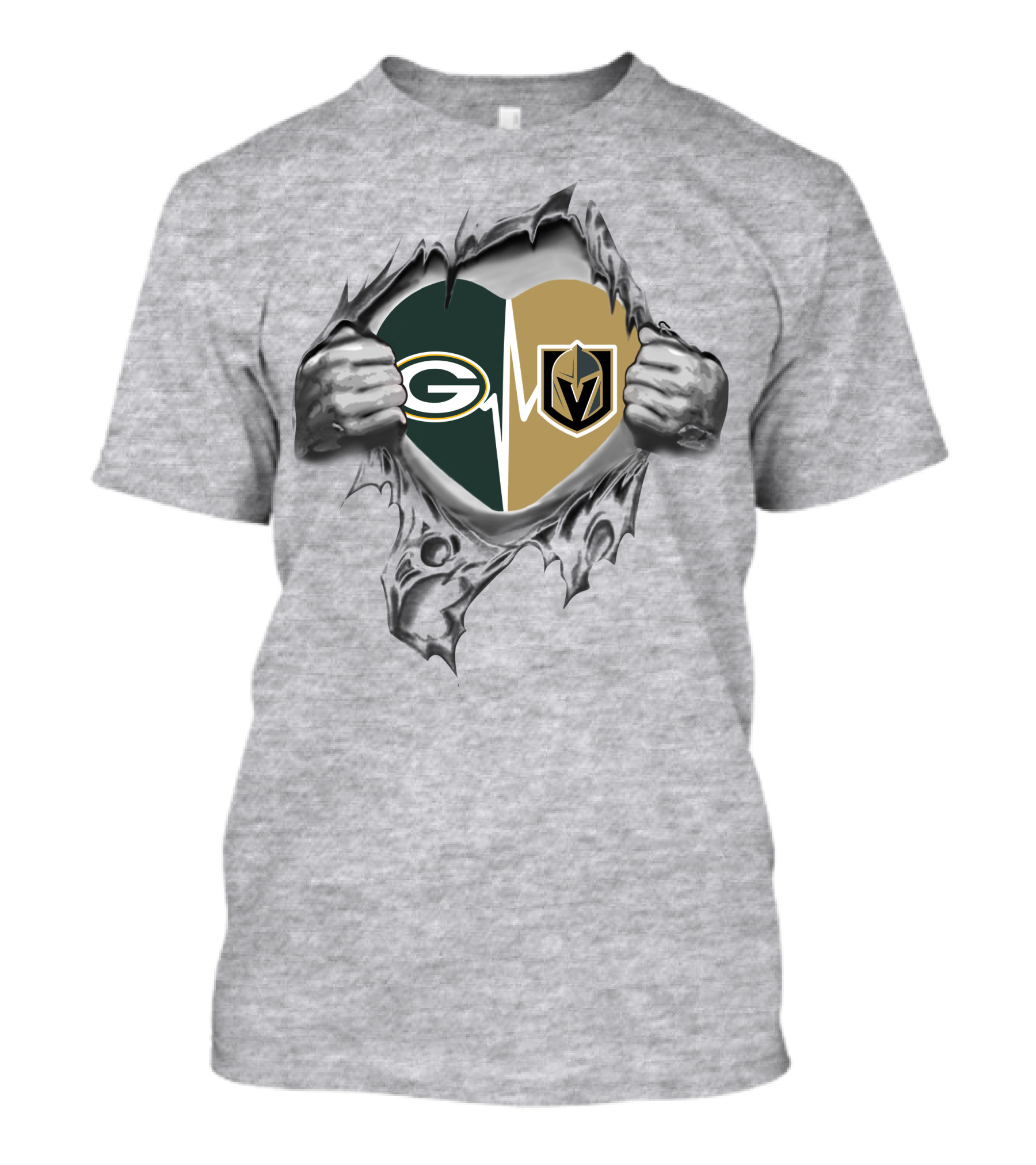 Golden Knights Packers Heartbeat T-Shirt