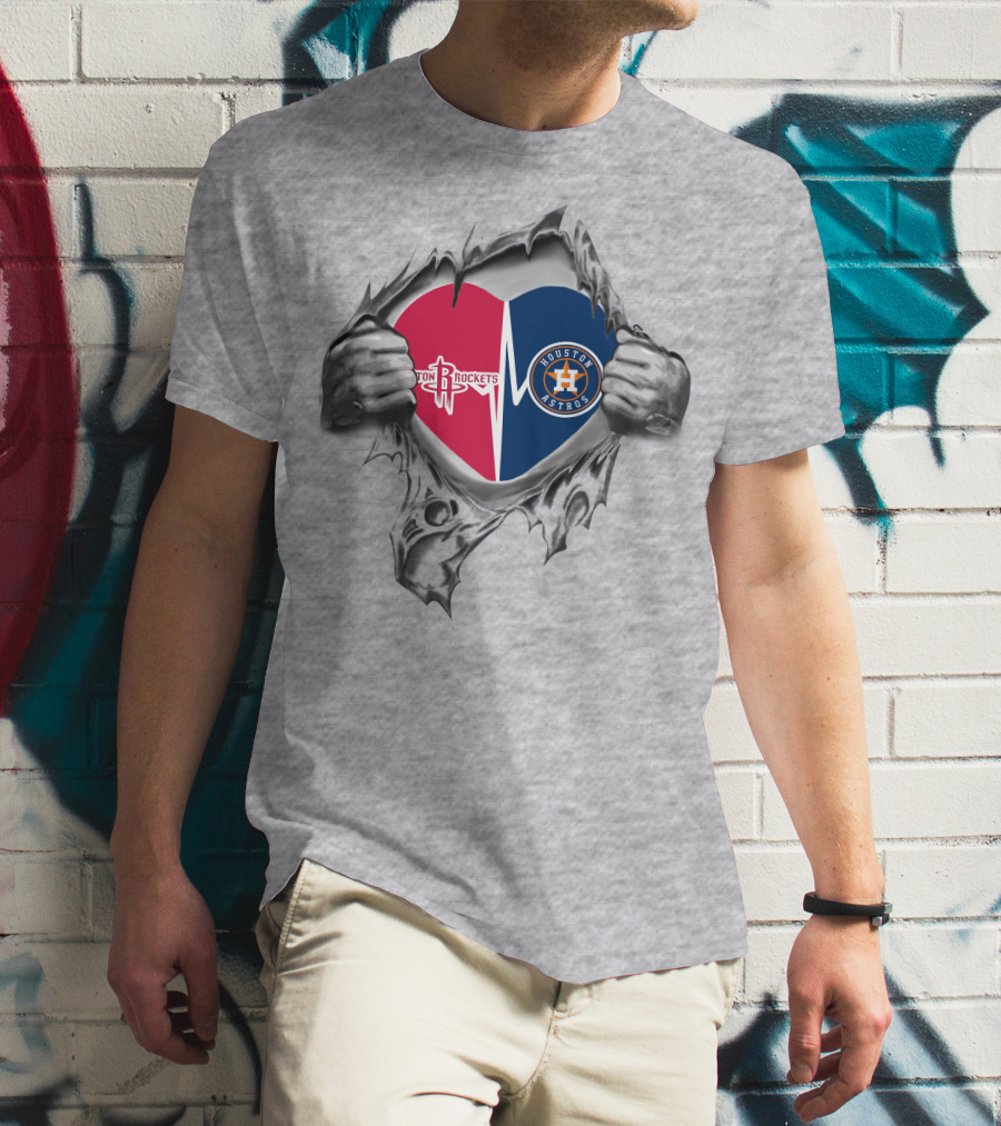 Houston Astros Rockets Heartbeat Passion T-Shirt
