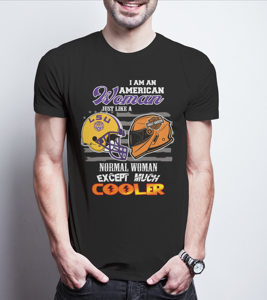 American Woman Lsu Tigers Harley Davidson Cooler T-Shirt