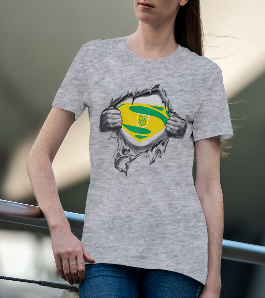 FC Nantes Super Man Emblem Tear Reveal T-Shirt