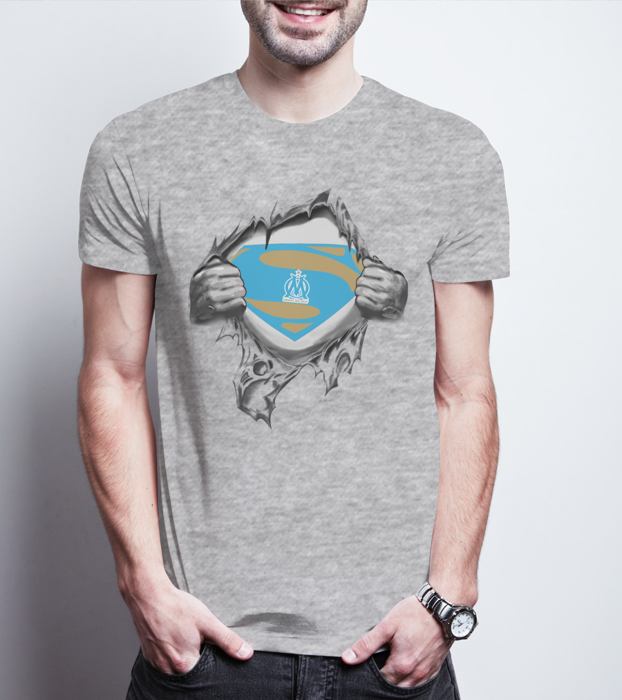 Olympique De Marseille Superman Crest Unveiling T-Shirt
