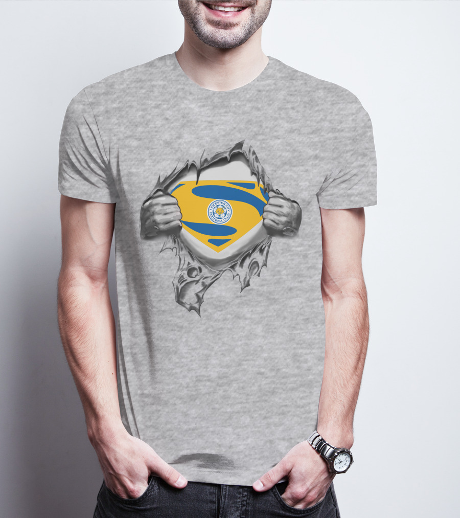 PL Leicester City Superman Crest Emblem T-Shirt
