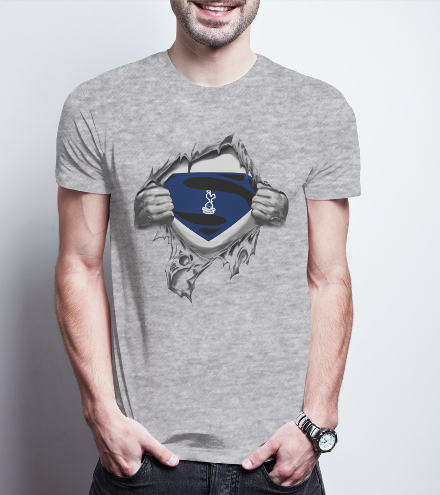 Tottenham Hotspur Superman Emblem Ripped Chest T-Shirt