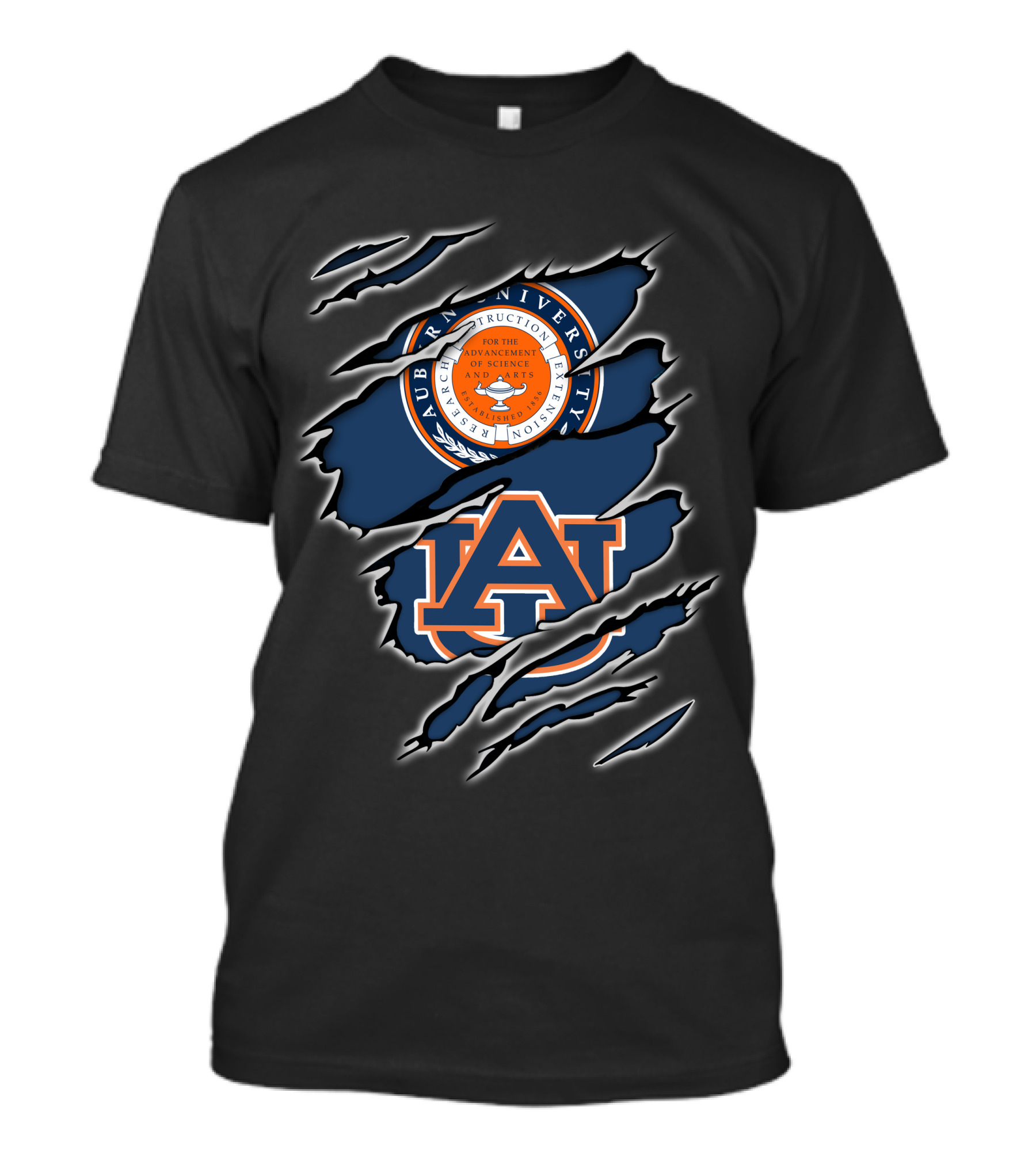 Auburn University Seal And AU Logo Claw Marks T-Shirt