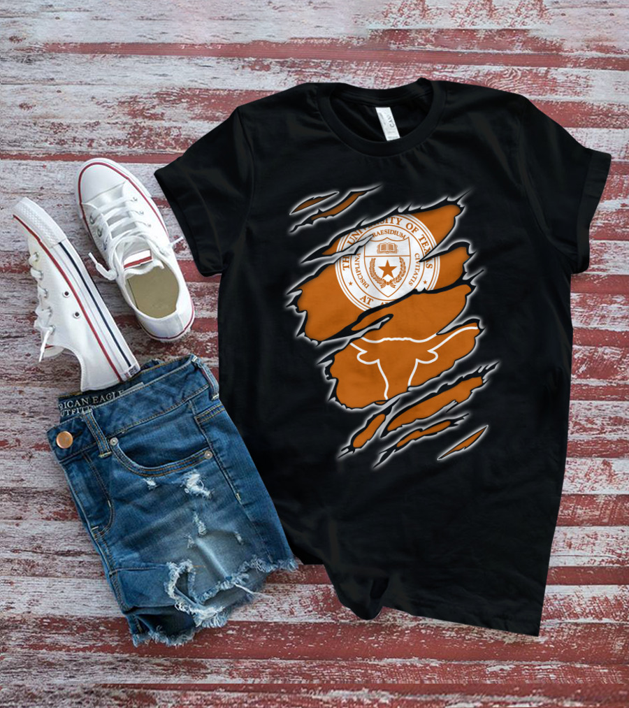 University Of Texas Longhorn NCAA Emblem Claw Marks T-Shirt