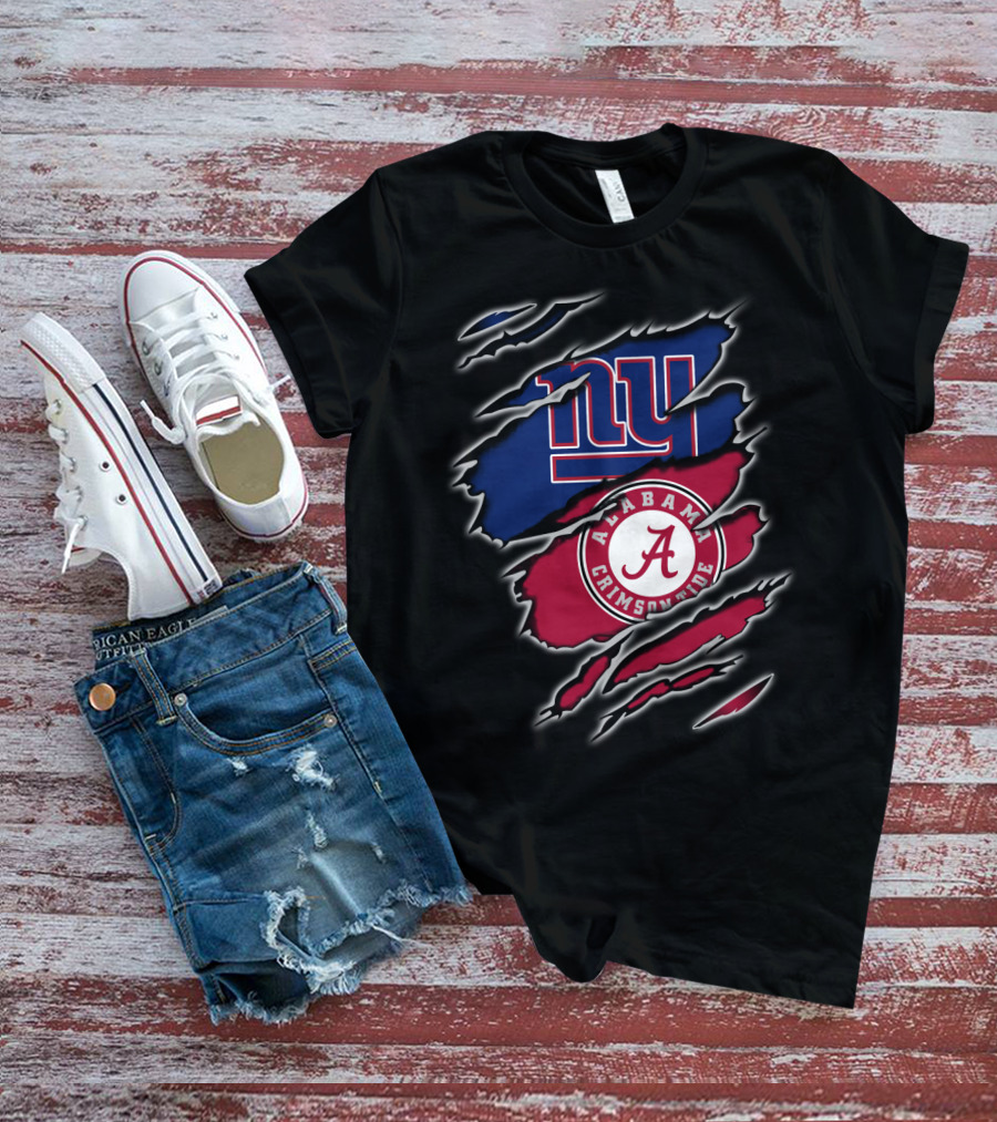New York Giants Alabama Crimson Tide Fan Crossover T-Shirt