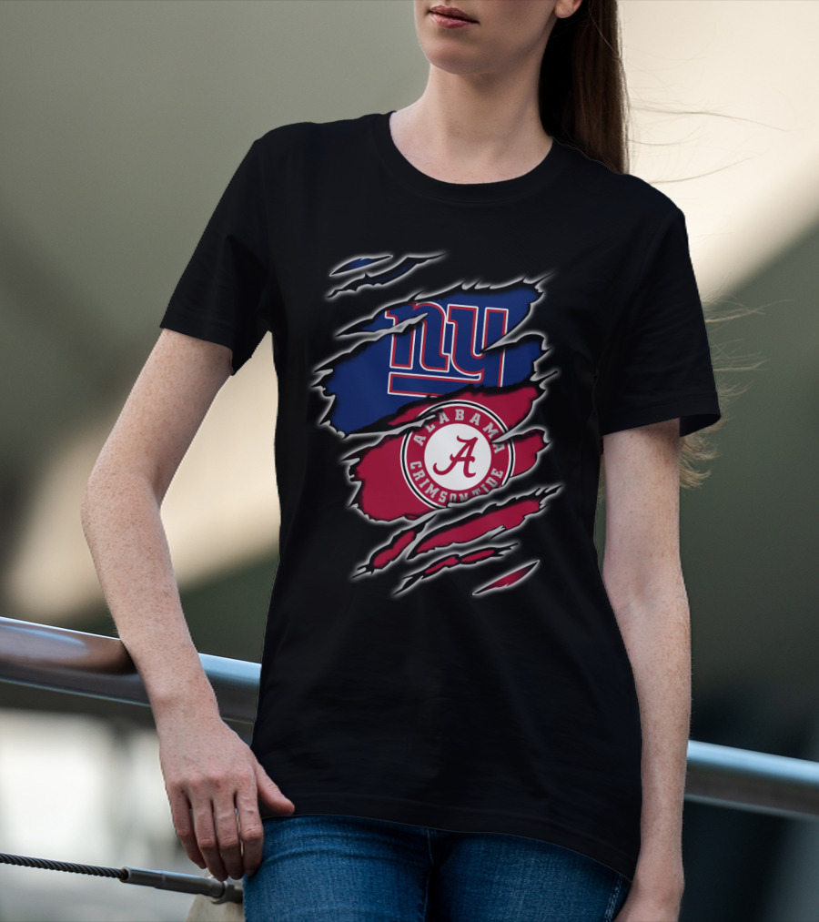 New York Giants Alabama Crimson Tide Fan Crossover T-Shirt