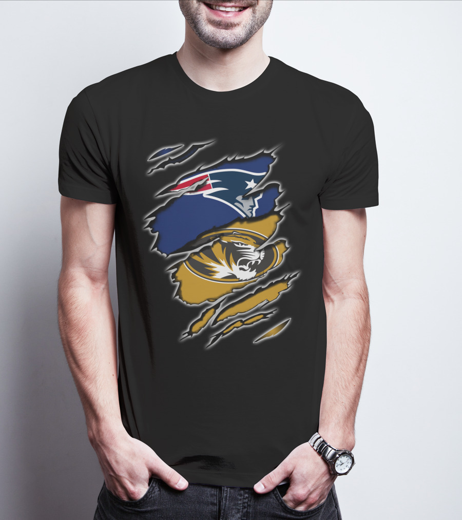 Patriots Missouri Tigers Logo Ripped T-Shirt
