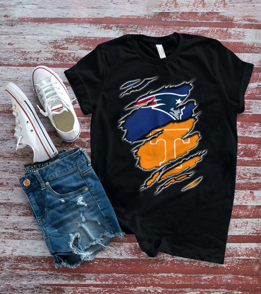 New England Patriots Tennessee Volunteers Ripped T-Shirt