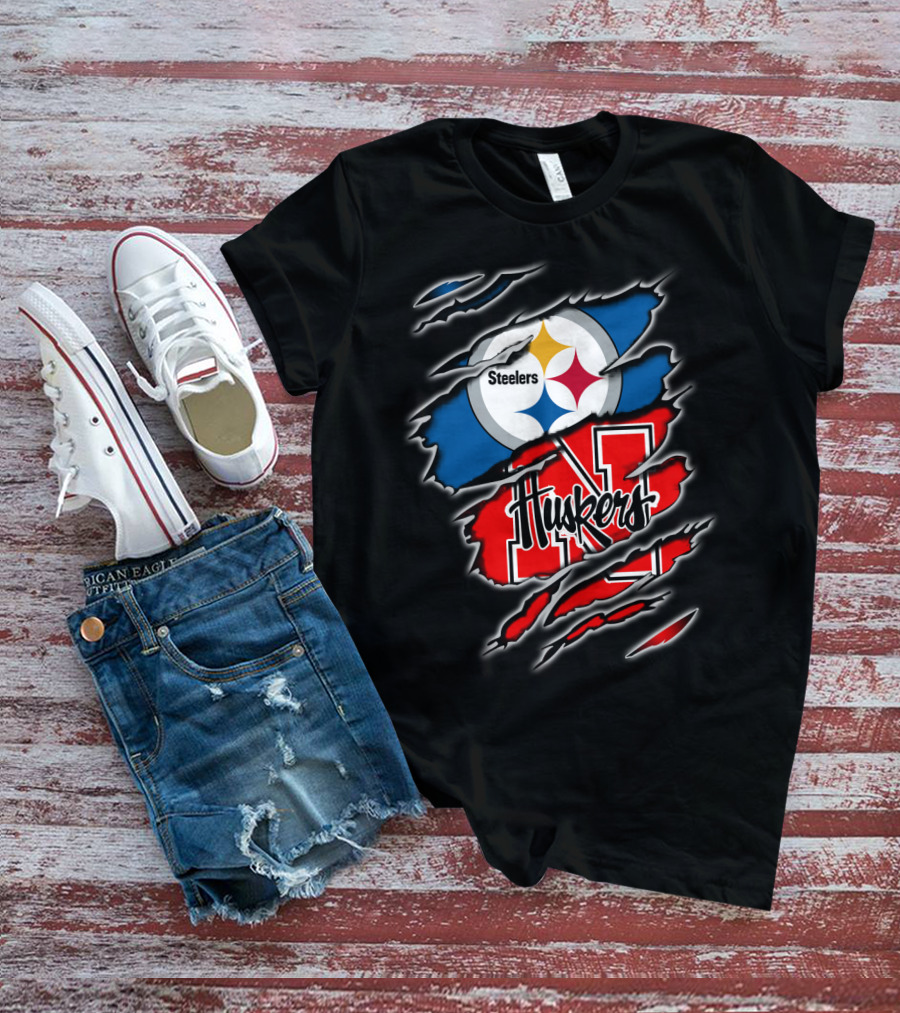 Steelers Huskers Ripped T-Shirt