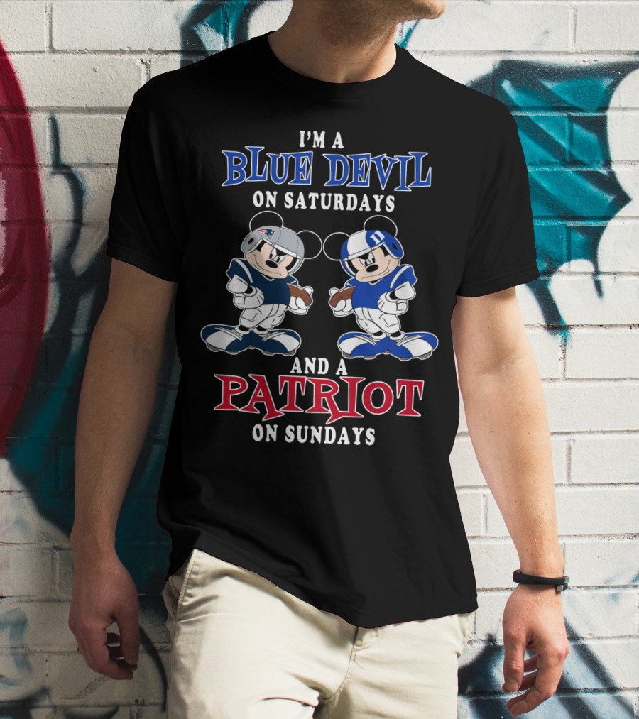 I'm A Blue Devil On Saturdays And A Patriot On Sundays T-Shirt