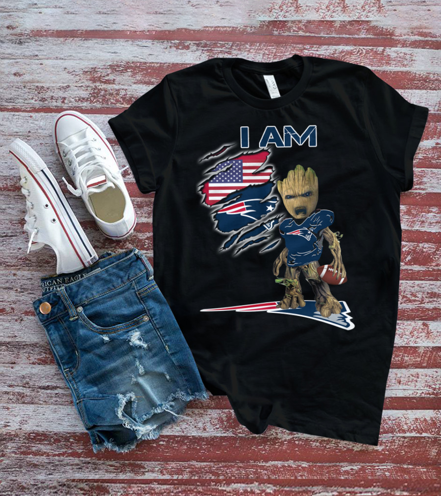 I Am Groot American Football Fan Patriots T-Shirt