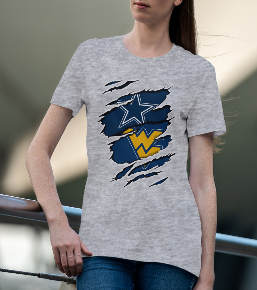 Cowboys West Virginia Mountaineers Star Logo Fusion T-Shirt