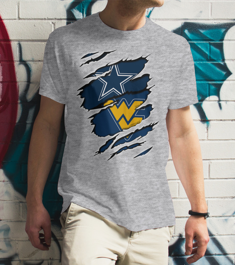 Cowboys West Virginia Mountaineers Star Logo Fusion T-Shirt