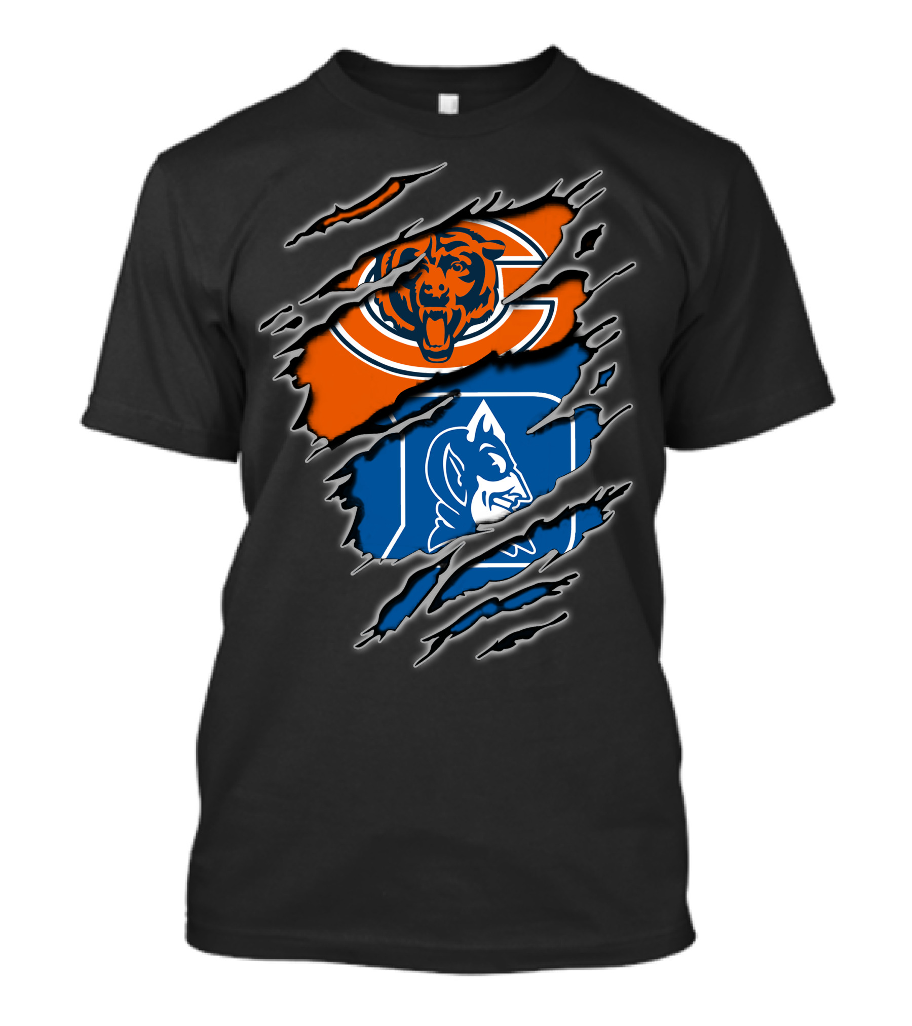 Chicago Bears And Duke Blue Devils Logos Combined T-Shirt
