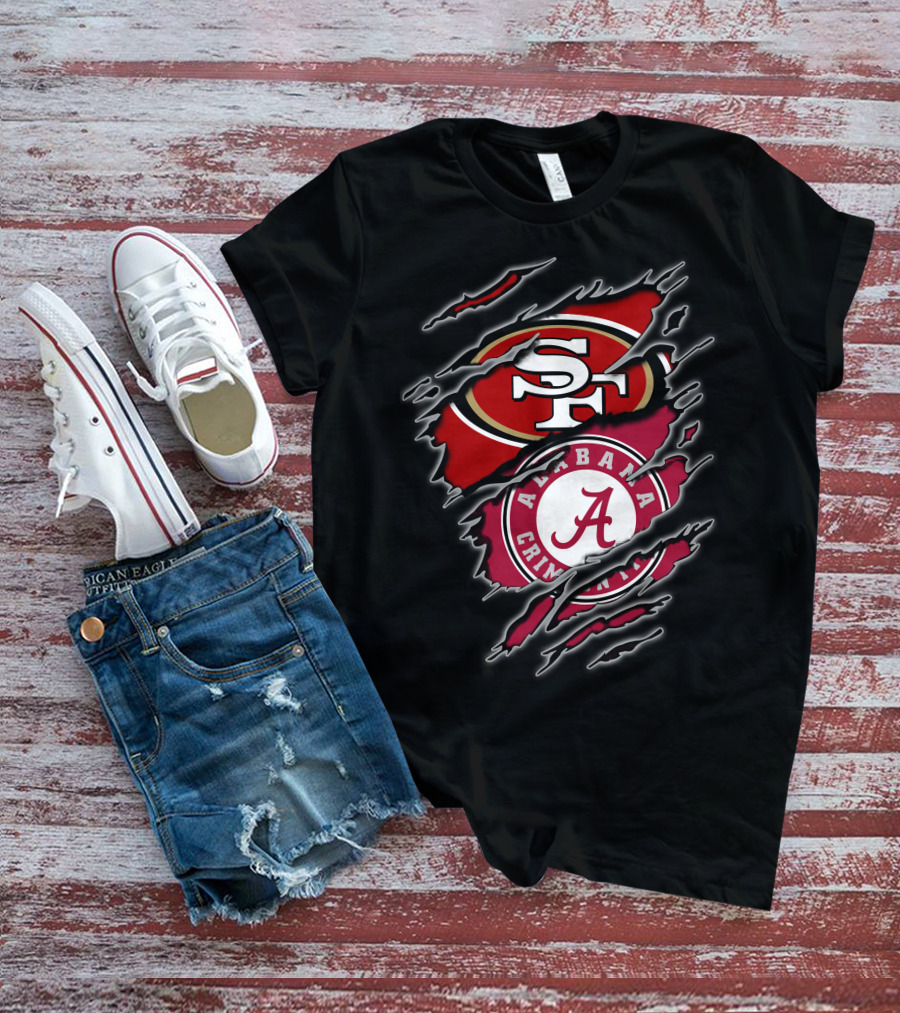 49ers Alabama Crimson Tide Crossover Fan T-Shirt