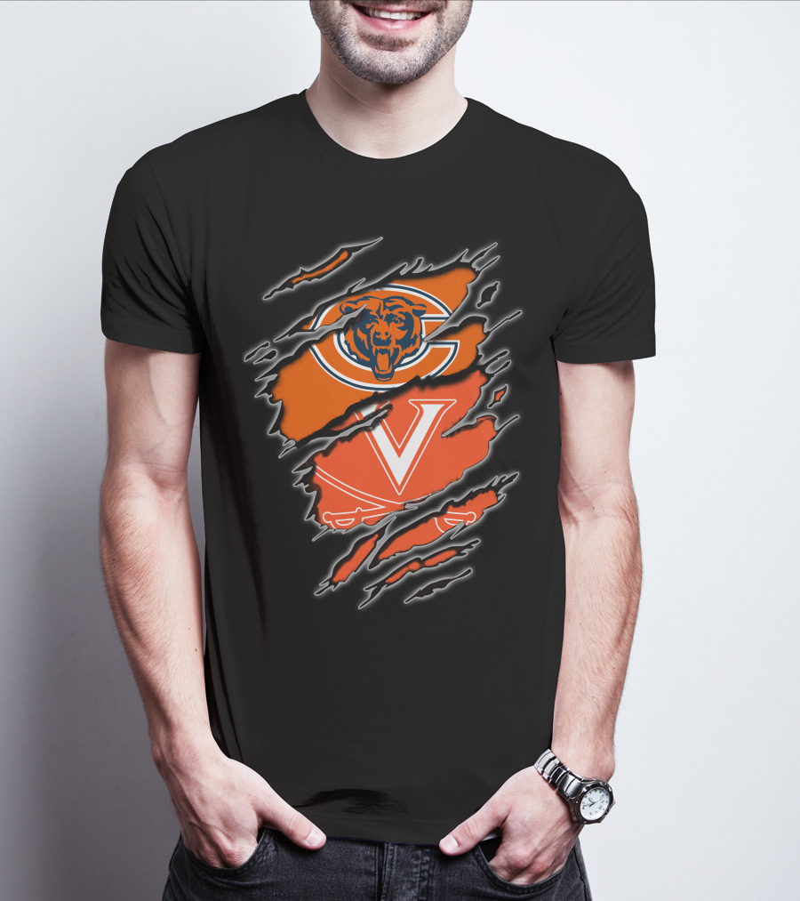 Bears Cavaliers Chicago Virginia Claw Marks T-Shirt
