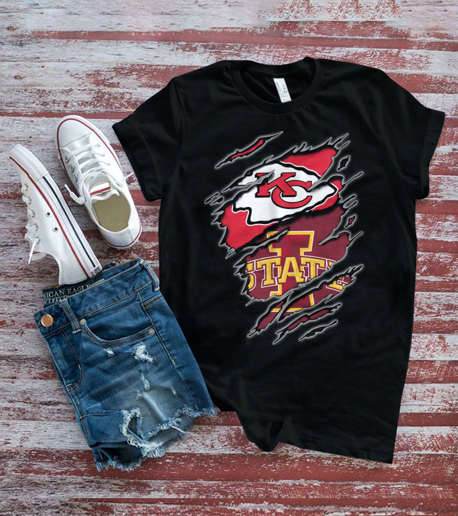 Kansas City Chiefs Iowa State Cyclones Ripped Claw T-Shirt