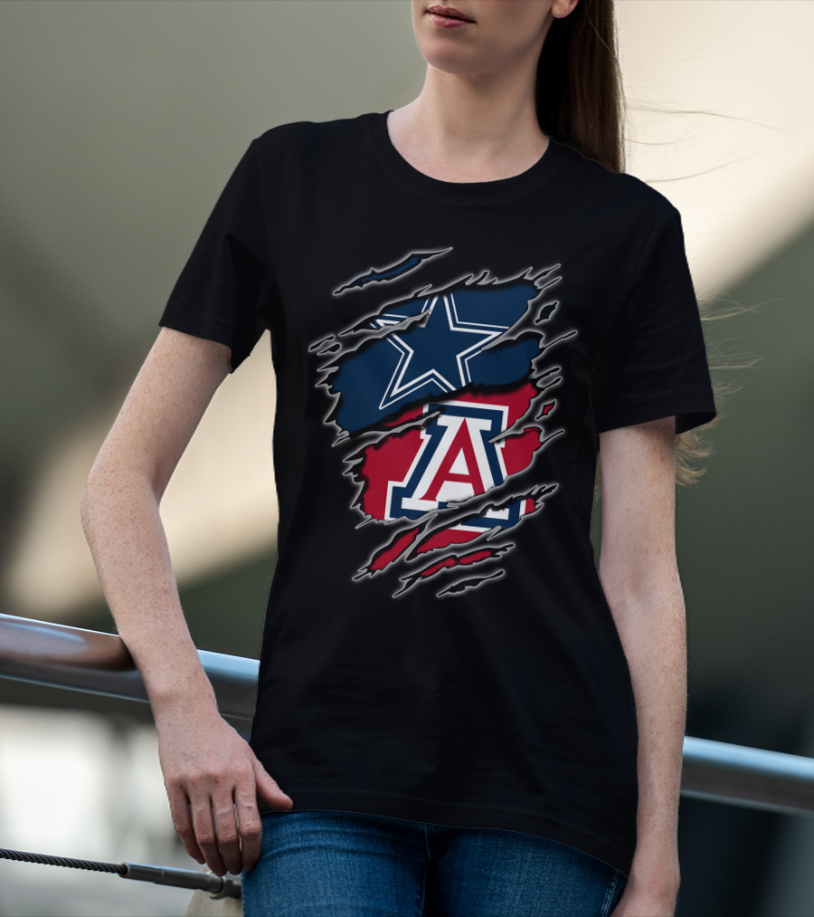 Dallas Cowboys Arizona Wildcats Logo Mashup T-Shirt