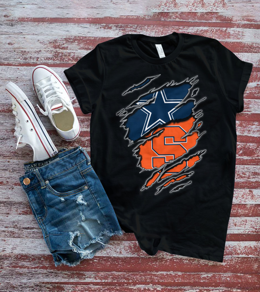 Cowboys Star And Syracuse Orange S Fusion T-Shirt