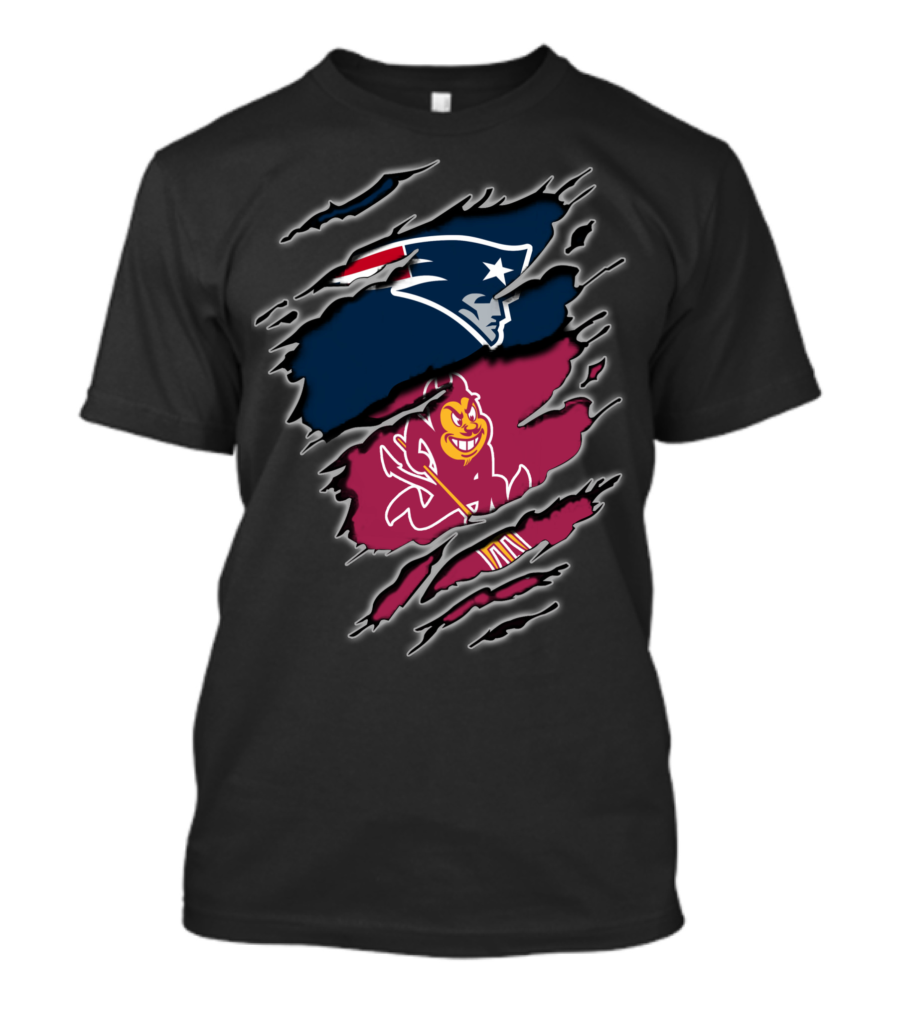 New England Patriots And Arizona State Sun Devils Rip T-Shirt