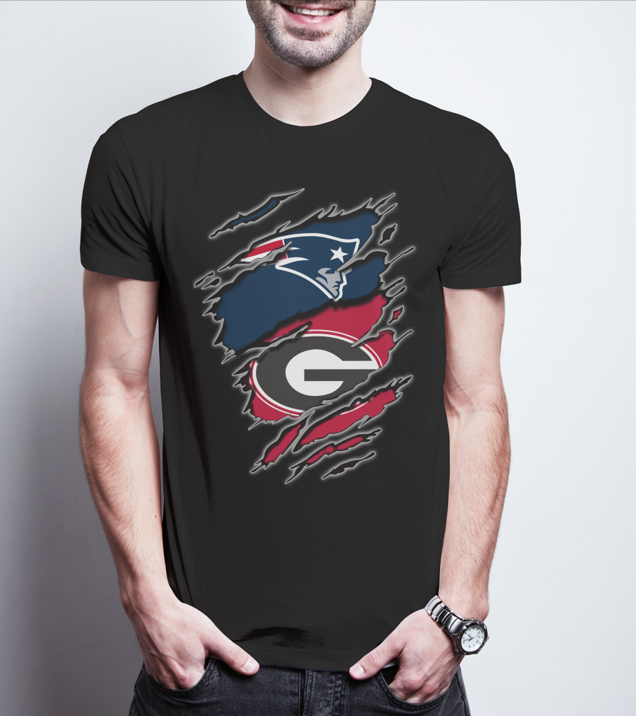 Patriots Bulldogs New England Georgia Fan Fusion T-Shirt