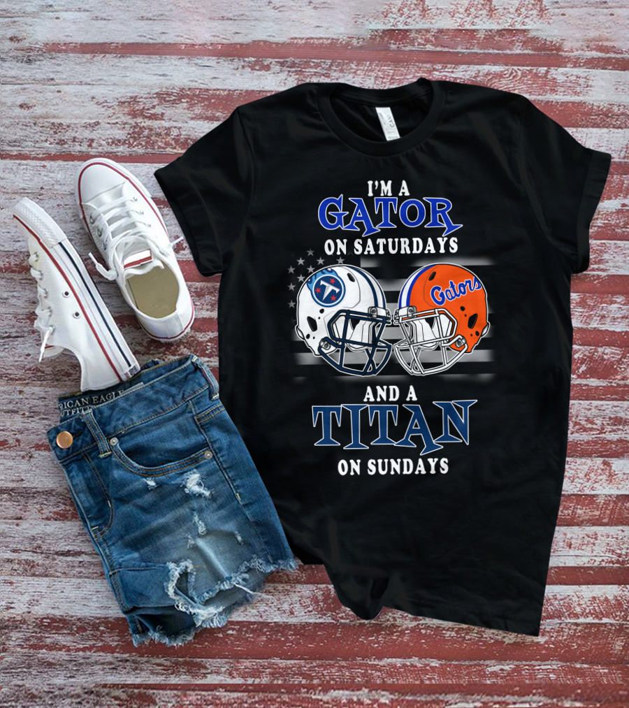 Gator On Saturdays Titan On Sundays Football Helmets T-Shirt