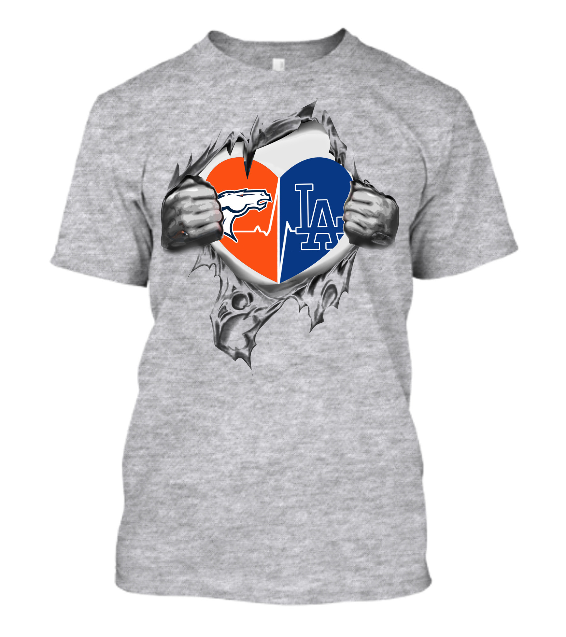 Broncos Dodgers Heart T-Shirt