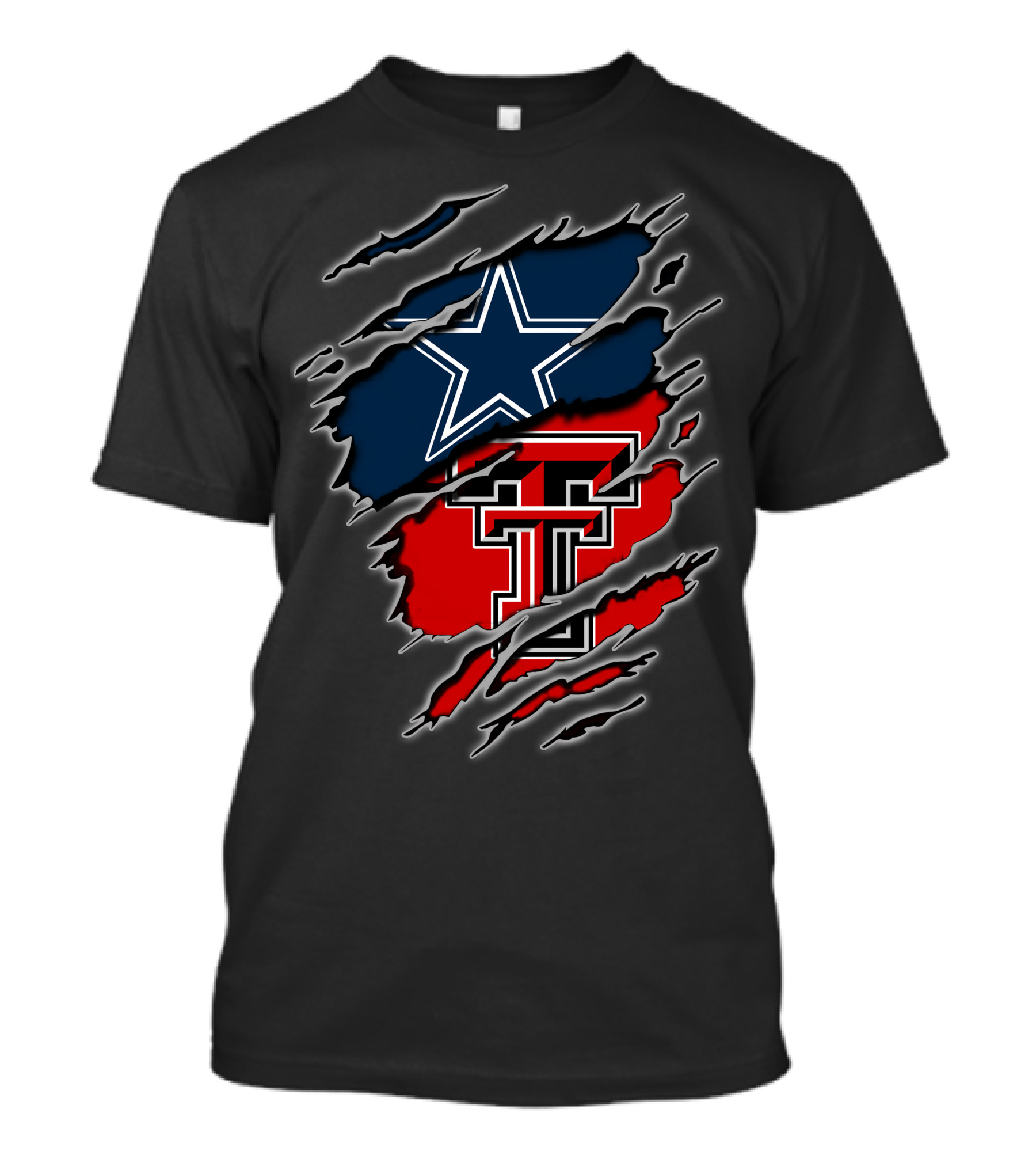 Dallas Cowboys Texas Tech Red Raiders Logo Fusion T-Shirt