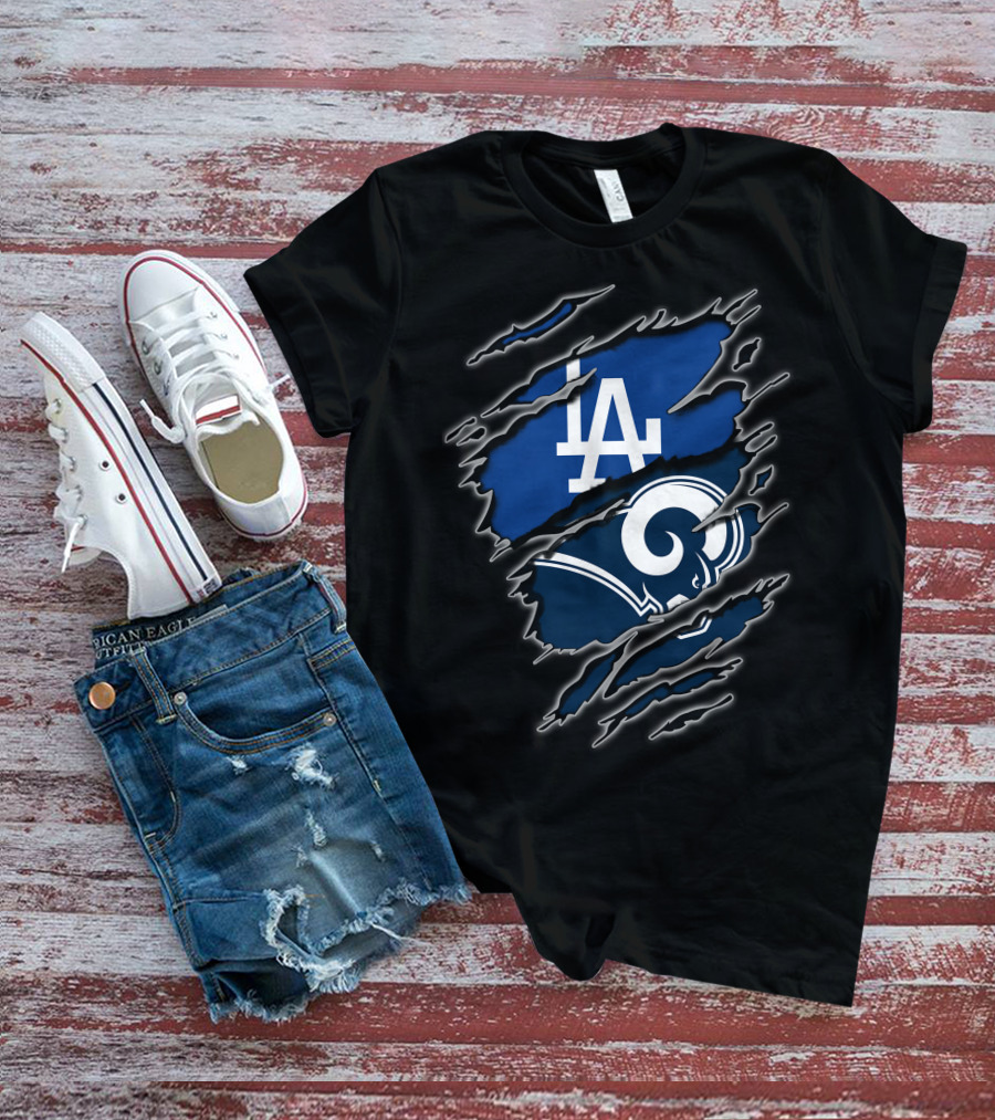 LA Dodgers Rams Logo Mashup T-Shirt
