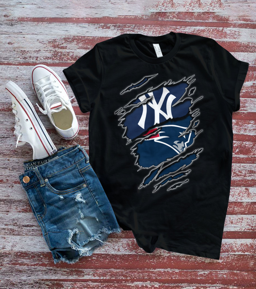 Yankees Patriots Logo Mashup T-Shirt