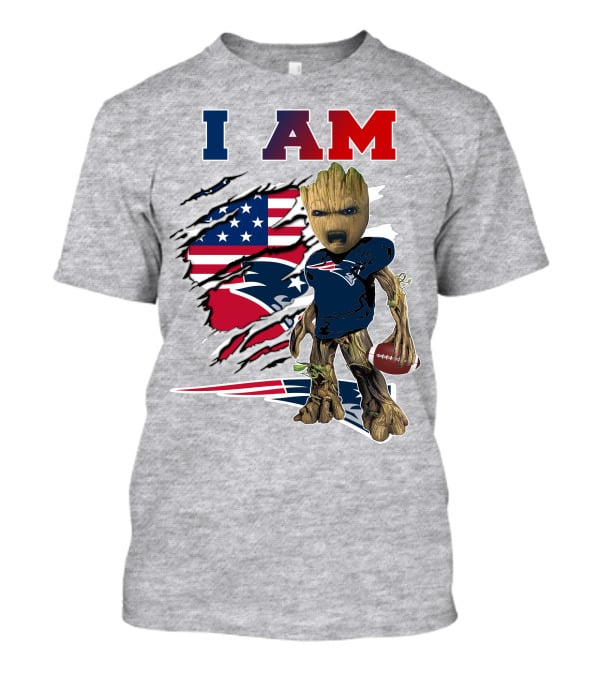 I Am Patriots American Flag Football Character T-Shirt